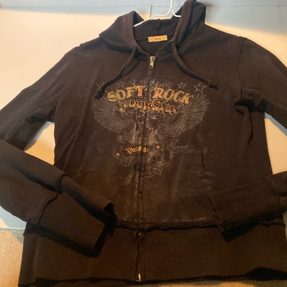 Vintage Z.ro Soft Rock, Rock Star Black Hoodie